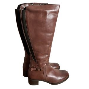 Eric Michael Snow Brown Leather Waterproof Tall Boots, New in Box, EU Size 40